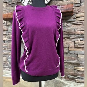 NWT Vineyard Vines Magenta Sweater with Ruffle Accents